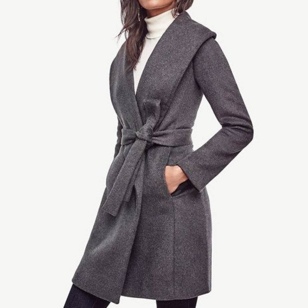 ANN TAYLOR SHAWL COLLAR WRAP COAT
